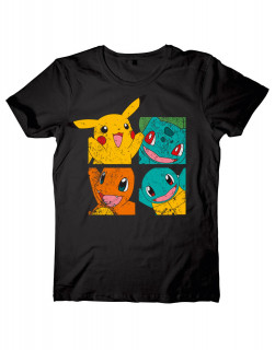 Pokemon - Kanto Starters majica (črna) M Merch