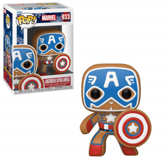 Funko Pop! Marvel: Počitnice - medenjaki Stotnik Amerika #933 Vinilna figura z kleščečo glavo Merch