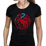 GAME OF THRONES - majica s kratkimi rokavi "Targaryen Viserion" ženska črna - osnovna (XL) 