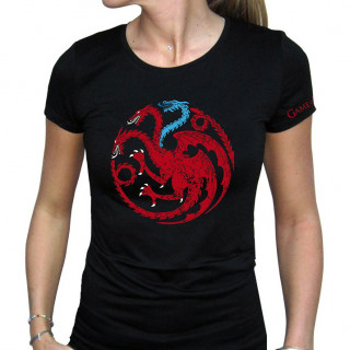 GAME OF THRONES - majica s kratkimi rokavi "Targaryen Viserion" ženska črna - osnovna (XL) Merch