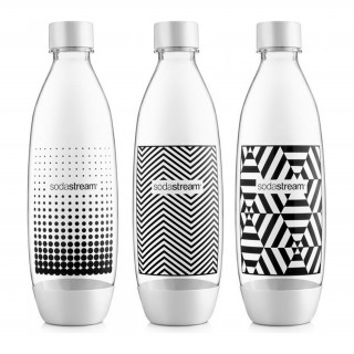 Sodastream Bottle Jet black-white 3 x 1L Carbonator steklenica Dom