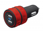 Trust 2x1A USB avtopolnilec Red 