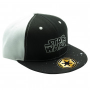 STAR WARS - kapa Snapback - črno-bela - logotip 