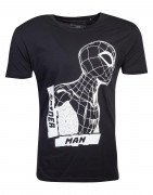 Črna moška majica s kratkimi rokavi Spiderman - Side View Spidey (MI) (M) 