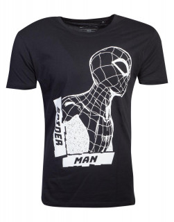 Črna moška majica s kratkimi rokavi Spiderman - Side View Spidey (MI) (M) Merch