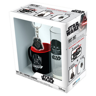 STAR WARS - Pck Glass 29cl + obesek za ključe + mini skodelica "Darth Vader" Merch