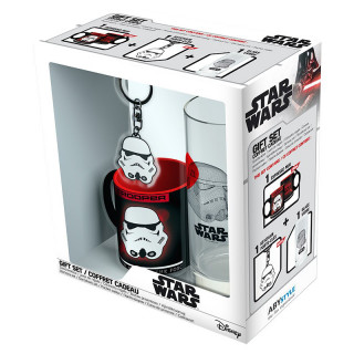 STAR WARS - Pck Glass 29cl + obesek za ključe + mini skodelica "Trooper" Merch