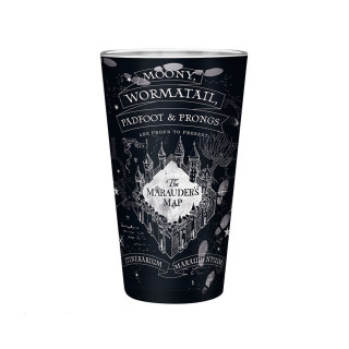 HARRY POTTER - Steklena skodelica XXL - 400 ml - Zemljevid zvitkov - Mat Merch