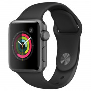 Apple Watch Series 42 mm vesoljsko sivo aluminijasto ohišje s črnim športnim pasom 