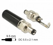 Delock DC konektor moški z vtičem velikosti 5,5 x 2,1 mm in dolžine 9,5 mm 