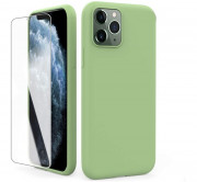 AhaStyle Apple iPhone 11 silikonski ovitek kaljeno steklo steklena folija, zelena 