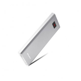 AWEI P91K kovinski Powerbank 8000 mAh z LCD zaslonom srebrne barve Mobile