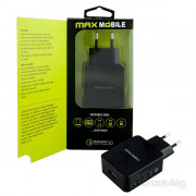 Max Mobile QUALCOMM 3.0 Ultra Fast Black AC Charger polnilec 