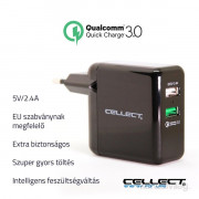 Cellect MTCB-QC3-2USB 2,4A univerzalni 2x USB hitri polnilec 