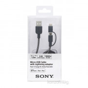 Sony CP-ABLP150H Lightning microUSB v USB kablu 1,5 m siva 