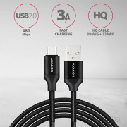 MOBIL-CASE AXAGON USB-C USB-A 2.0 kabel 0,5m črn 