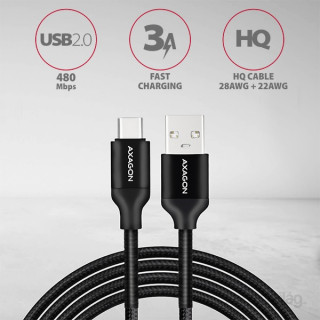 MOBIL-CASE AXAGON USB-C USB-A 2.0 kabel 0,5m črn Mobile