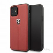 Rdeč etui FERRARI za iPhone 11 z navpičnimi črtami 