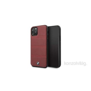 BMW iPhone 11 Pro z vodoravno črtasto bordo rdečo usnjeno torbico Mobile