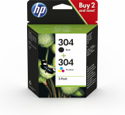 HP 304 2-pack Black/Tri-color Original Ink Cartridges 