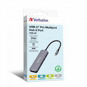 Verbatim CMH-08 USB Tip-C 5000 Mbit/s Srebrna 