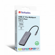 Verbatim CMH-09 USB Tip-C 10000 Mbit/s Srebrna 