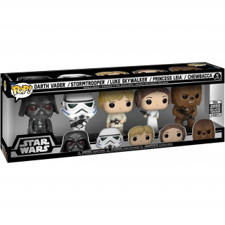 Funko Pop! 5 paketov: Disney Star Wars - Darth Vader / Stormtrooper / Luke Skywalker / Princess Leia / Chewbacca figura Merch