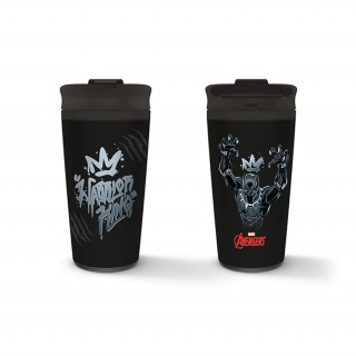 Kovinska potovalna skodelica Black Panther (Warrior King). Merch