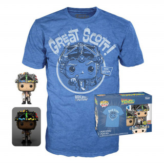 Funko Pocket Pop! & majica: Nazaj v prihodnost - doktor s čelado (sveti v temi), vinilna figurica in majica (XL) Merch