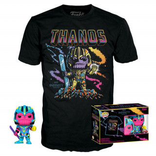 Funko Pop! & majica: Marvel - Thanos (Blacklight) (posebna izdaja) Vinilna figura in majica s kratkimi rokavi (M) Merch