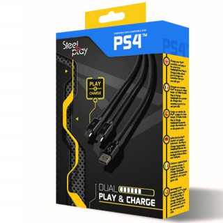 Steelplay Dual Play & Charge kabel za krmilnik PS4 - črn PS4