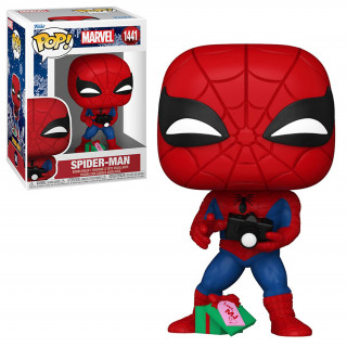 Funko Pop! #1441 Marvel: Holiday - Spider-Man with Open Gift Bobble-Head Vinyl Figura Merch