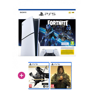 PlayStation 5 (Slim) Fortnite Cobalt Star bundle + Death Stranding DC + Ghost of Tsushima DC PS5