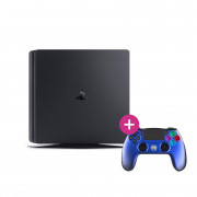 PlayStation 4 (PS4) Slim 500 GB (rabljeno) + Freaks and Geeks - Wireless Controller - Metal Blue (140107D) 