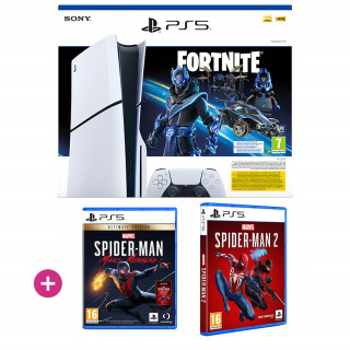 PlayStation 5 (Slim) Fortnite Cobalt Star bundle + Marve's Spider-Man Miles Morales UE + Marvel's Spider-Man 2 PS5