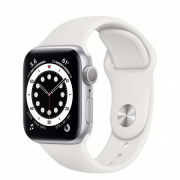 Apple Watch S6 GPS, 40 mm srebrno aluminijasto ohišje z belim športnim pasom Regular 