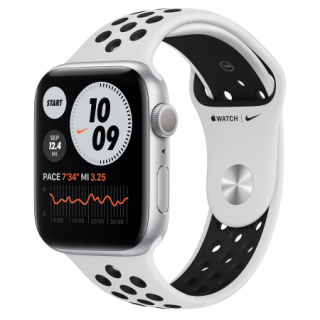 Apple Watch Nike S6 GPS, 44 mm srebrno aluminijasto ohišje s čisto platino/črno Mobile