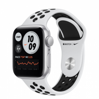 Apple Watch Nike SE GPS, 40 mm srebrno aluminijasto ohišje s čisto platino/črno Nik Mobile