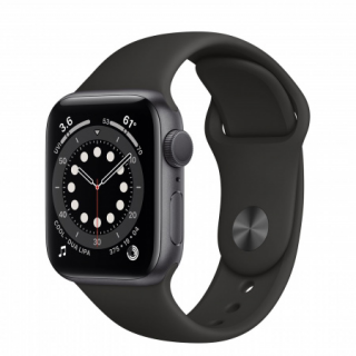 Apple Watch S6 GPS, 40 mm vesoljsko sivo aluminijasto ohišje s črnim športnim pasom Regul Mobile