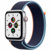 Apple Watch SE GPS Cellular, 44 mm srebrno aluminijasto ohišje z Deep Navy Sport L 