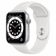 Apple Watch S6 GPS, 44 mm srebrno aluminijasto ohišje z belim športnim pasom Regular 