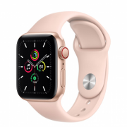 Apple Watch SE GPS Cellular, 40 mm zlato aluminijasto ohišje z Pink Sand Sport Ban 