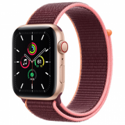 Apple Watch SE GPS Cellular, 44 mm zlato aluminijasto ohišje s športno zanko Plum 