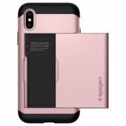 Zadnji pokrov Spigen Slim Armor CS, iPhone XS, Rose Gold 