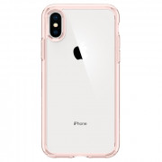 Zadnji pokrov Spigen Ultra Hybrid, iPhone XS, Rose Gold, prosojen 