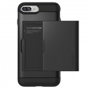 Zadnji ovitek Spigen Slim Armor CS, iPhone 8/7+, črn 