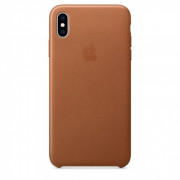 Usnjen zadnji ovitek Apple iPhone XS Max, rjav 