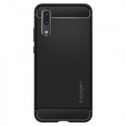 Zadnji ovitek Spigen Rugged Armor, Huawei P20, črn 