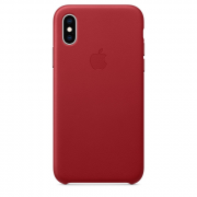 Usnjen zadnji ovitek Apple iPhone XS, rdeč 