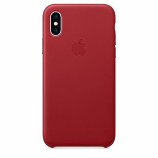 Usnjen zadnji ovitek Apple iPhone XS, rdeč Mobile